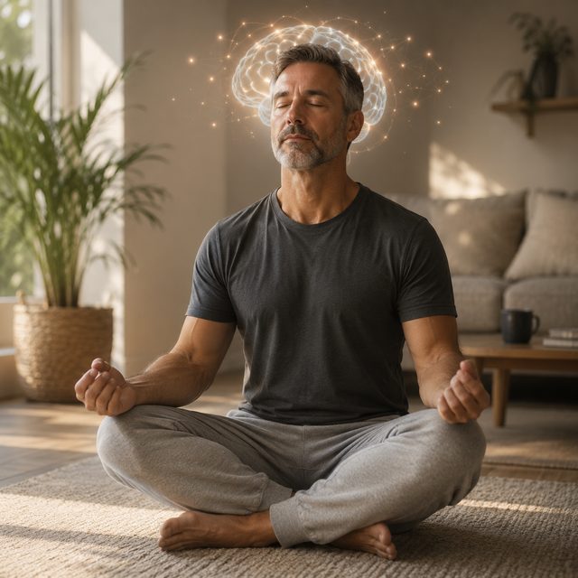 Man relaxed and calm