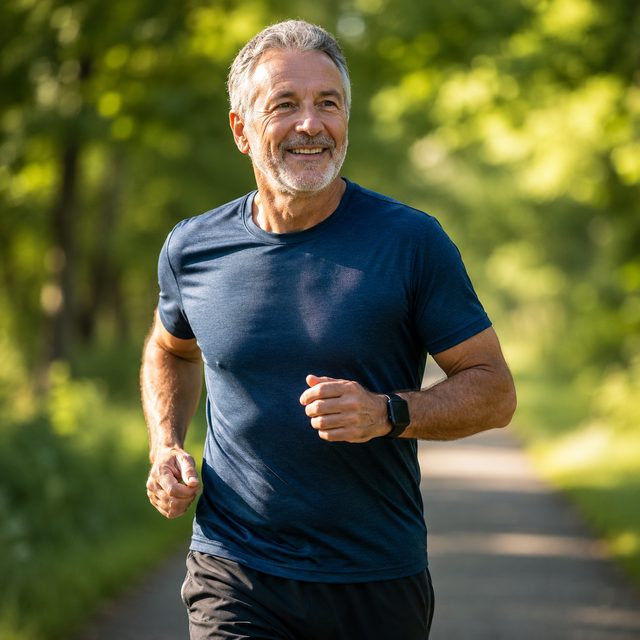 Active man with steady energy